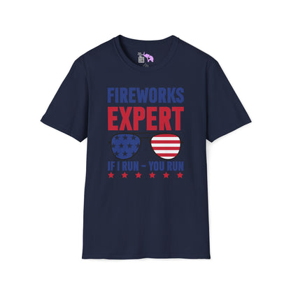 Fireworks Expert If I Run You Run Adult T-shirt