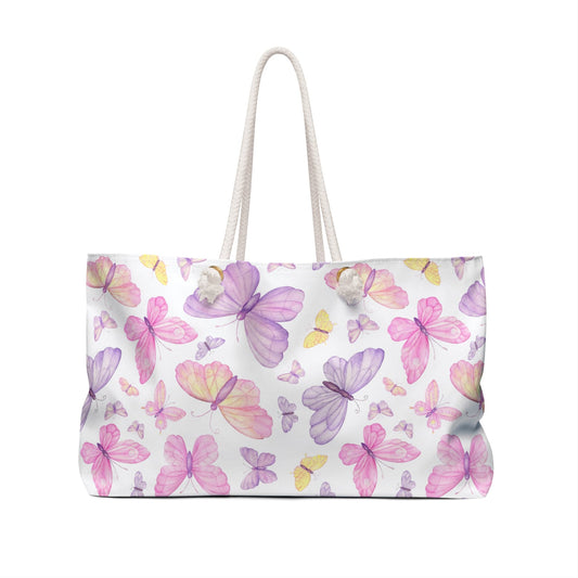 Pastel Butterfly Dreams Weekender Bag