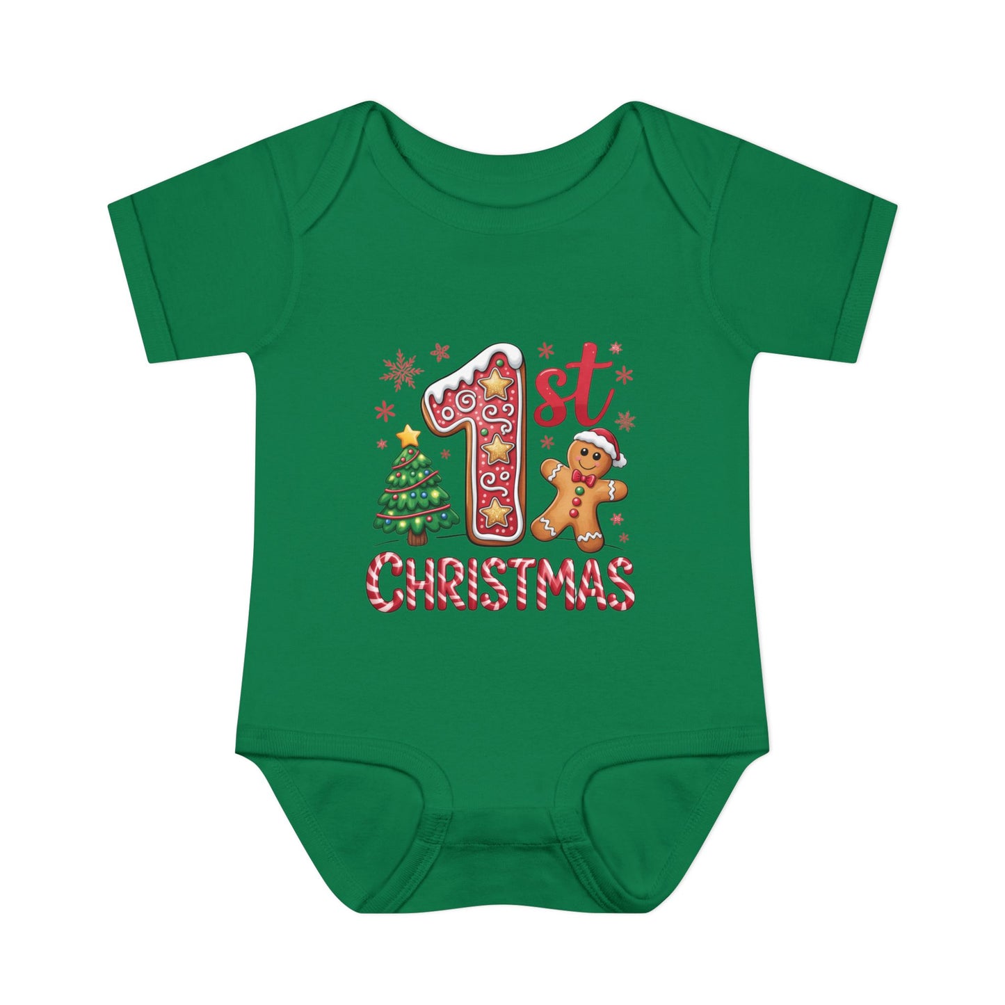 My First Christmas (Gingerbread Man) Infant Baby Rib Bodysuit