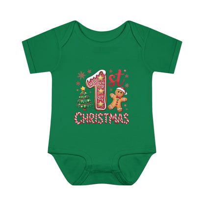 My First Christmas (Gingerbread Man) Infant Baby Rib Bodysuit