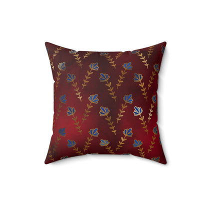 Ruby Night Blossoms Throw Pillow