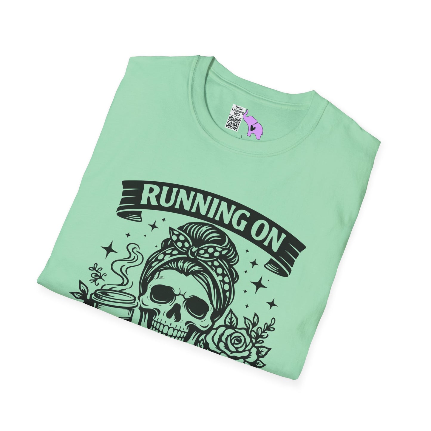 Running On Caffeine & Sarcasm Adult T-shirt