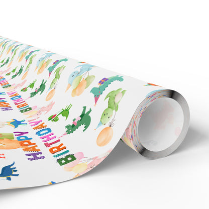 Happy Birthday Dinosaurs Wrapping Paper