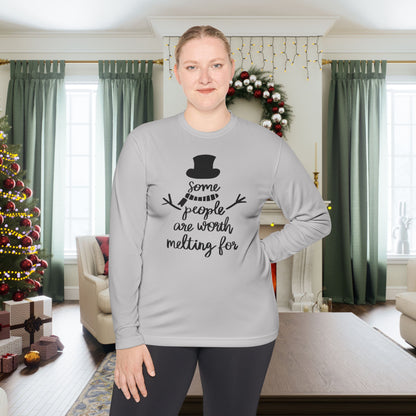 Some People Are Worth Melting For (Snowman) Adult Long Sleeve Tee