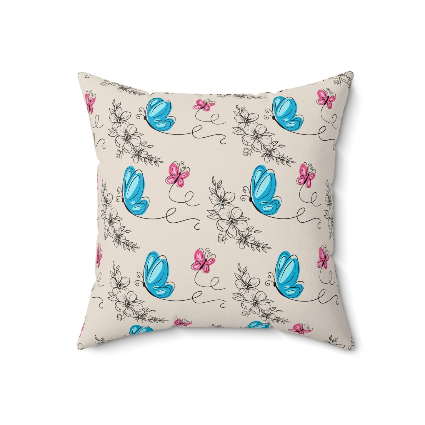 Butterfly Doodles Throw Pillow