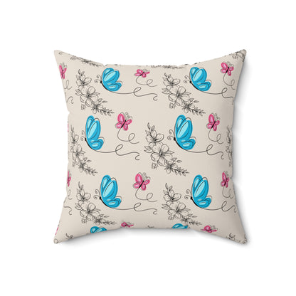 Butterfly Doodles Throw Pillow