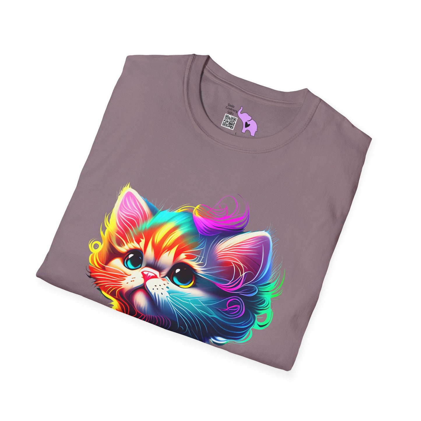 Cute Colorful Kitten Adult T-shirt
