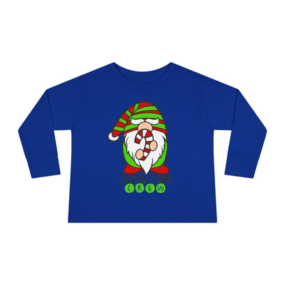 Candy Cane Crew Gnome Toddler Long Sleeve Tee