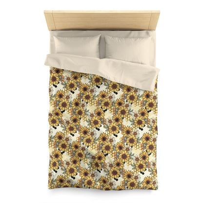 Honeycombs & Sunflowers Microfiber Duvet Cover