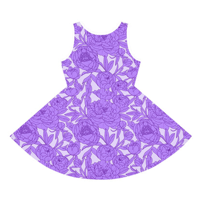 Lavender Peony Symphony Girls' Sleeveless Sundress