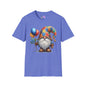 Autism Awarness Gnome w/Balloons Adult T-shirt