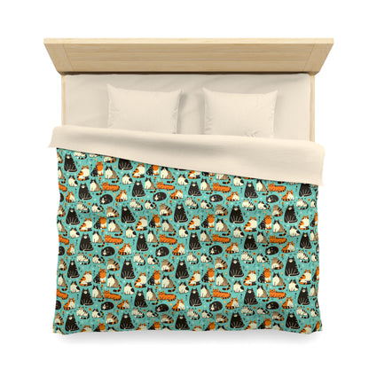 Whimsy Whiskers Microfiber Duvet Cover