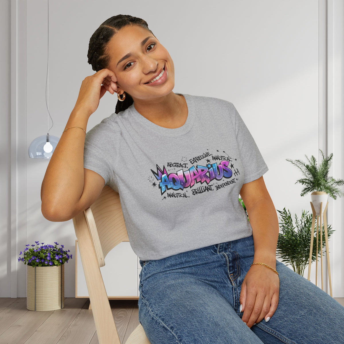 Aquarius Street Art Adult T-shirt