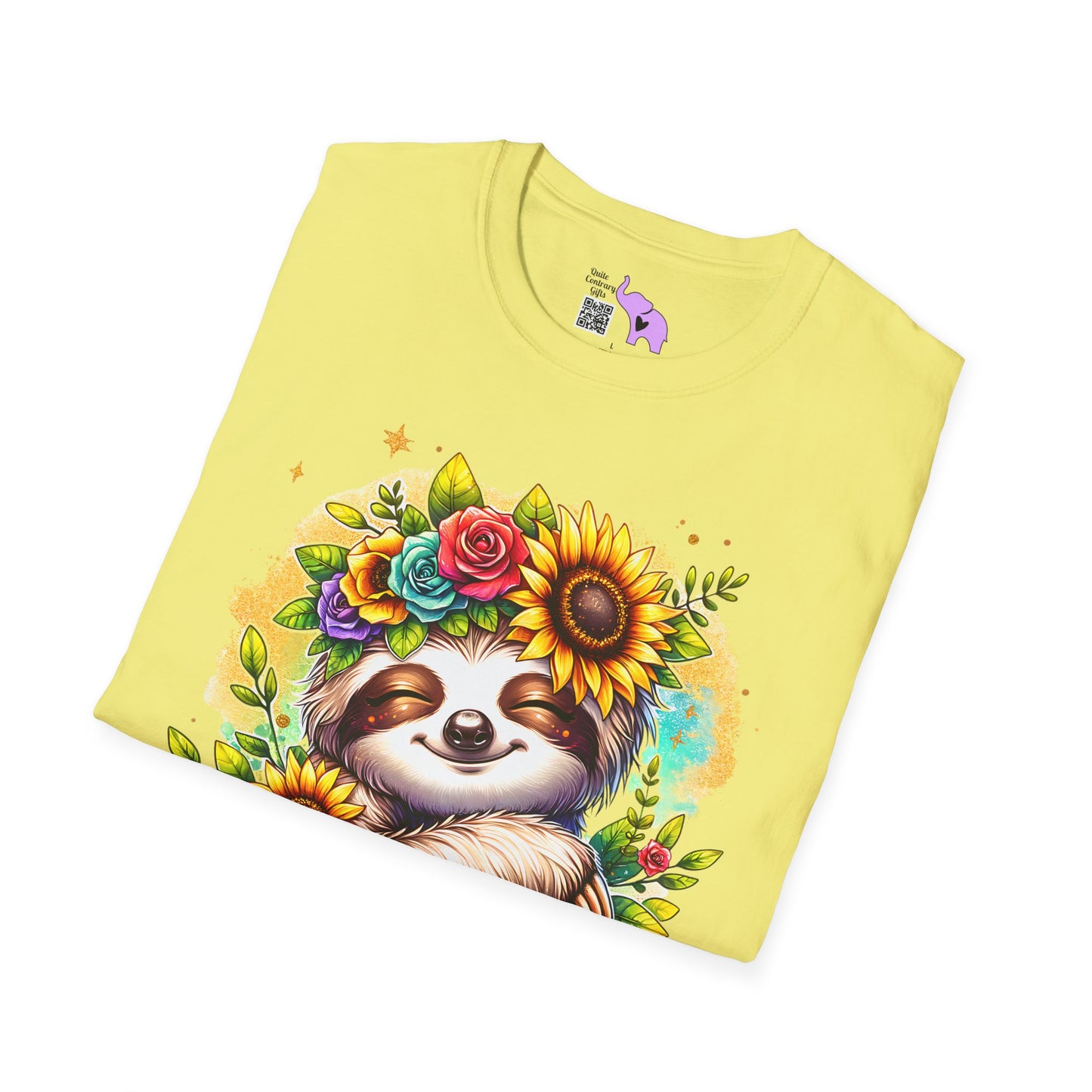 Flowery Sloth Adult T-shirt