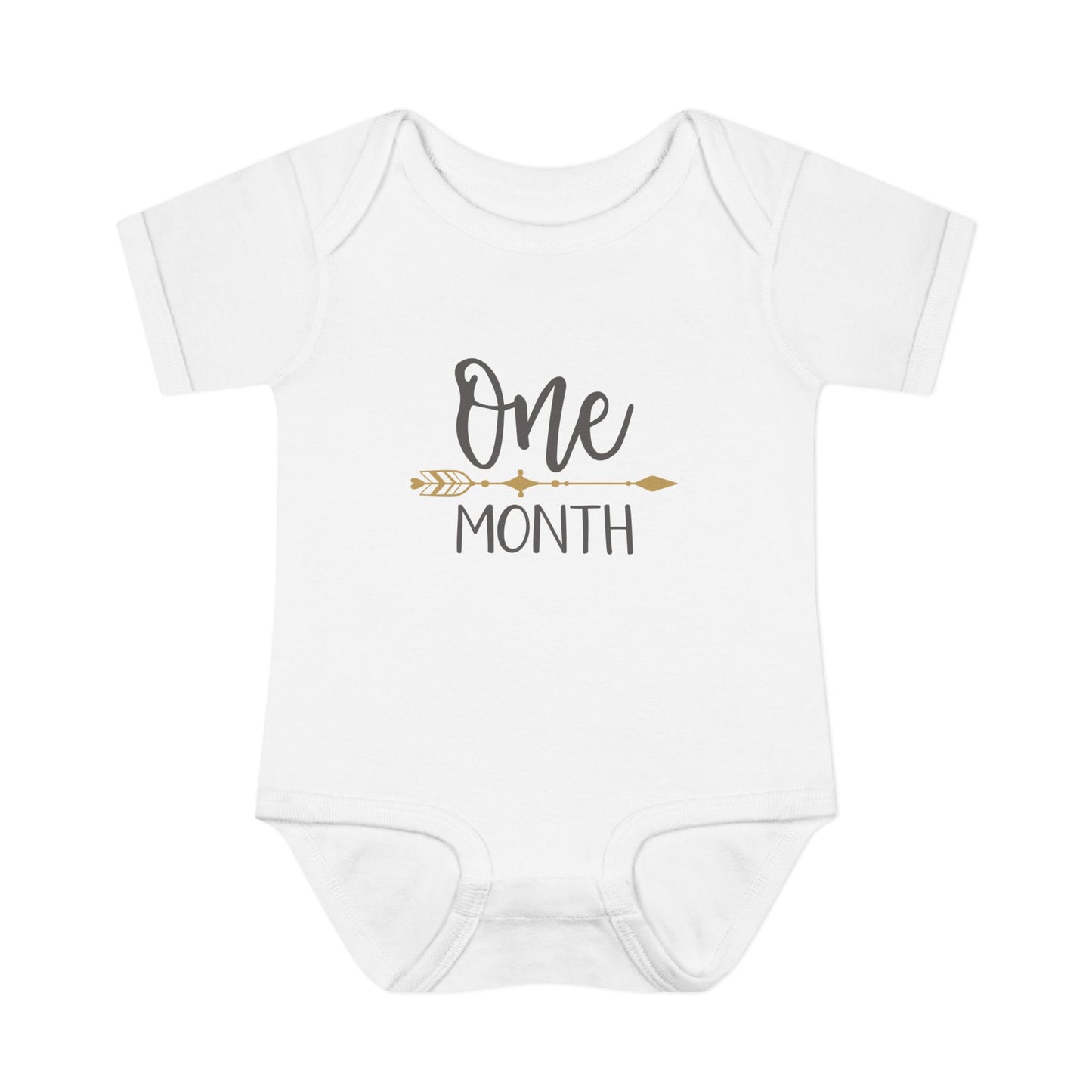 Golden Arrow Milestone Baby Bodysuit-One Month