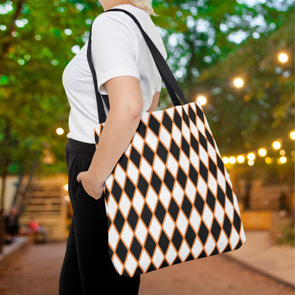 Midnight Ember Harlequin Canvas Tote Bag