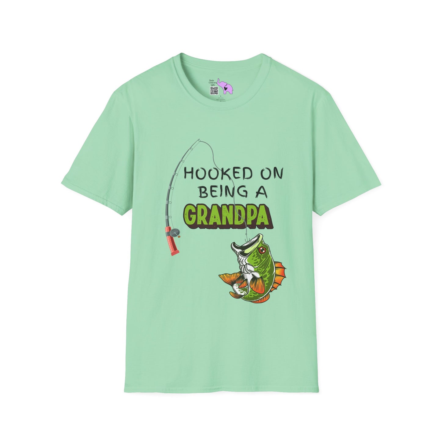 Hooked On Being A Grandpa Adult T-shirt