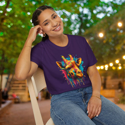 Colorful Giraffe Adult T-shirt