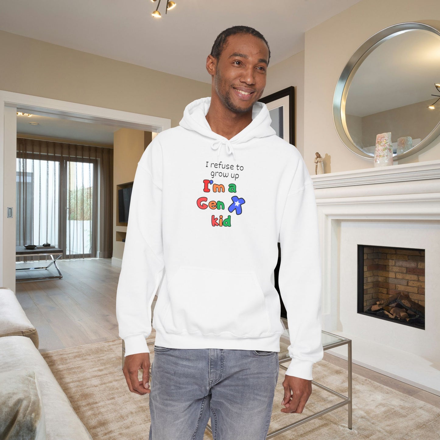 I Refuse To Grow Up I'm A GenX Kid Adult Hoodie