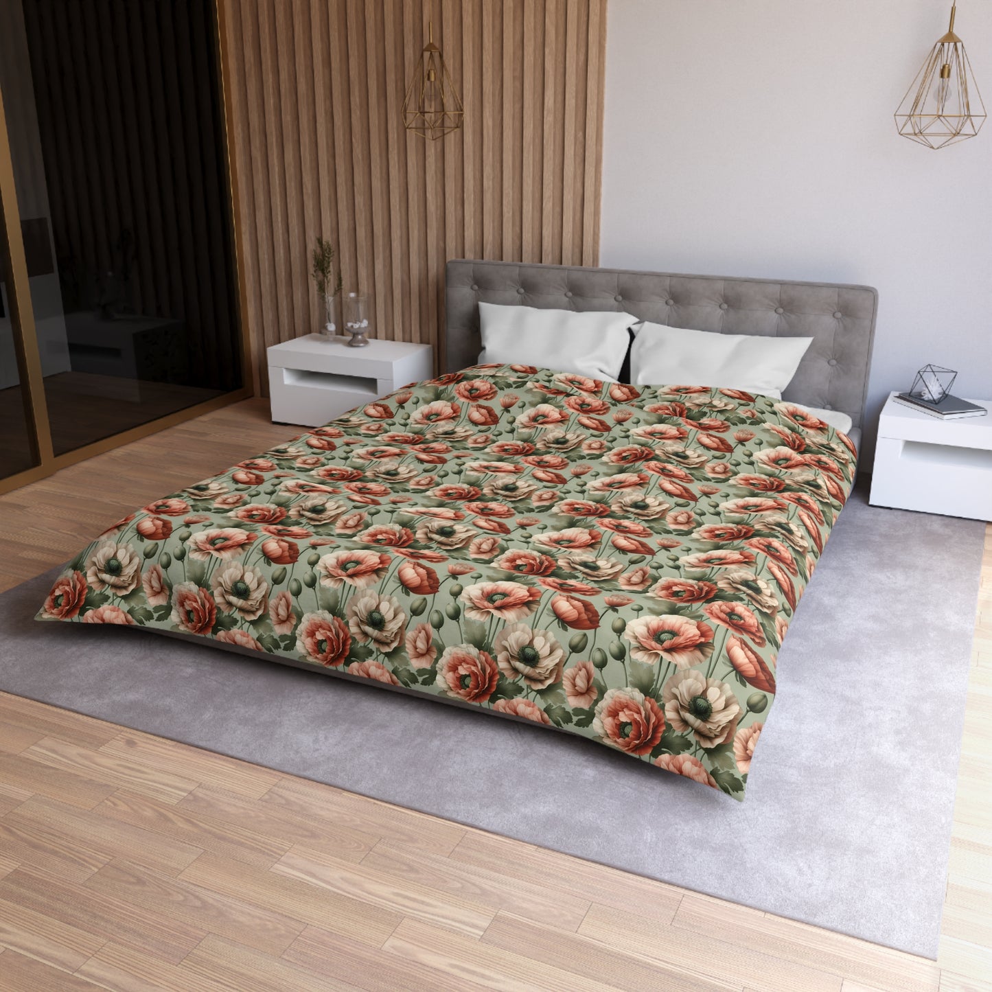 Blushing Poppy Microfiber Duvet Cover