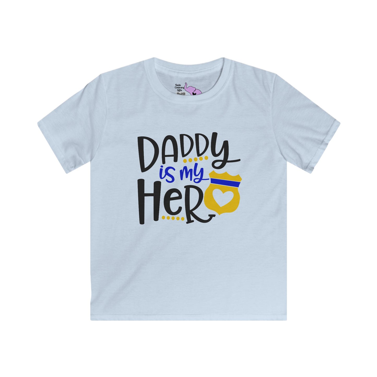 Daddy Is My Hero (Law Enforcement) Youth Softstyle Tee