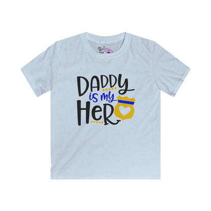 Daddy Is My Hero (Law Enforcement) Youth Softstyle Tee