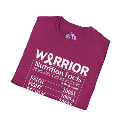 Breast Cancer Warrior Nutrition Facts Adult T-shirt