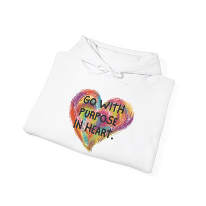 Go With Purpose In Heart Heavy Blend™ Hooded Sweatshirt