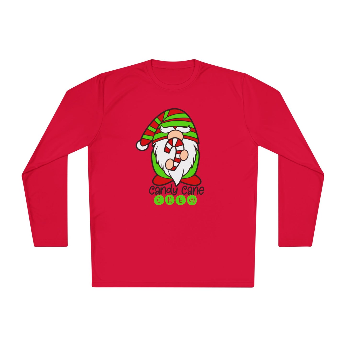 Candy Cane Crew Gnome Adult Long Sleeve Tee