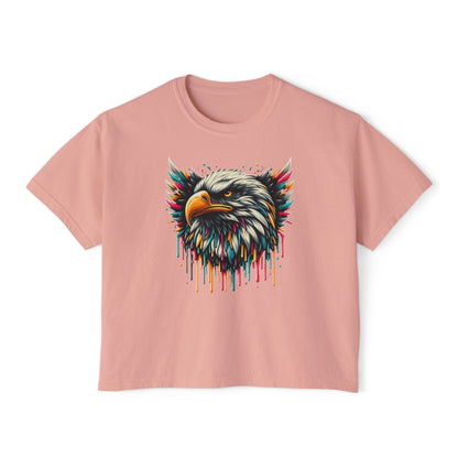 Colorful Bald Eagle Women's Boxy Tee
