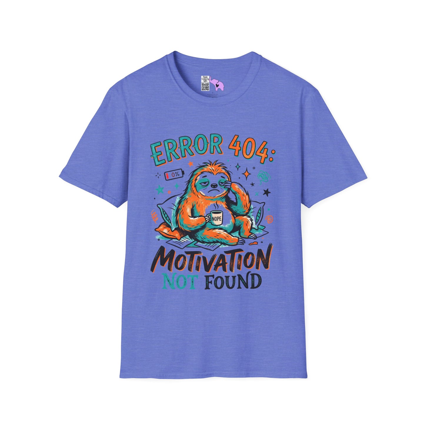 ""Error 404 Motivation Not Found (Sloth) Adult T-shirt