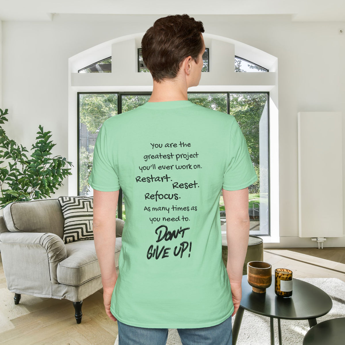 Restart Reset Refocus Adult T-shirt