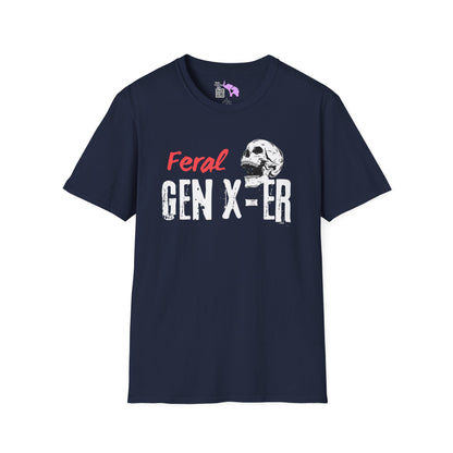 Feral GenXer w/Skull Adult T-shirt