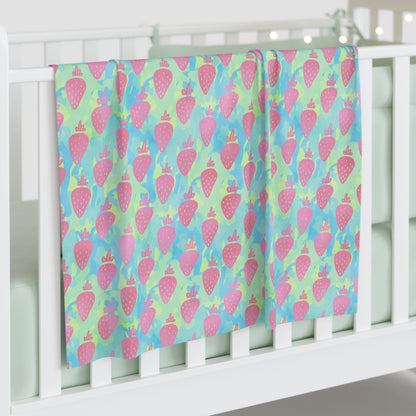Strawberry Breeze Baby Swaddle Blanket