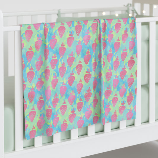 Strawberry Breeze Baby Swaddle Blanket