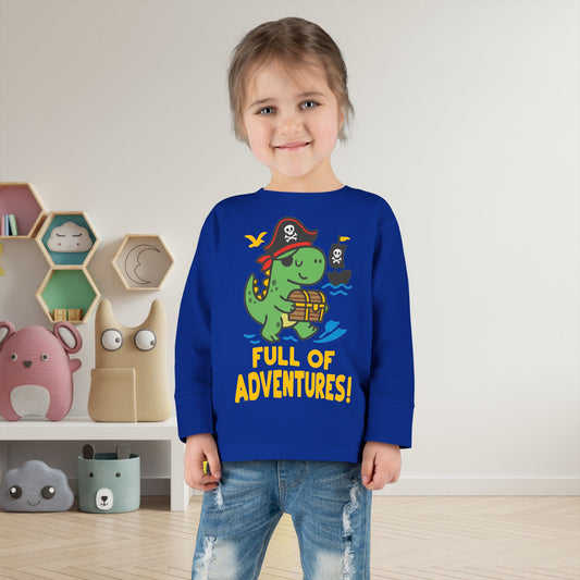 Full of Adventures (Dinosaur Pirate) Toddler Long Sleeve Tee