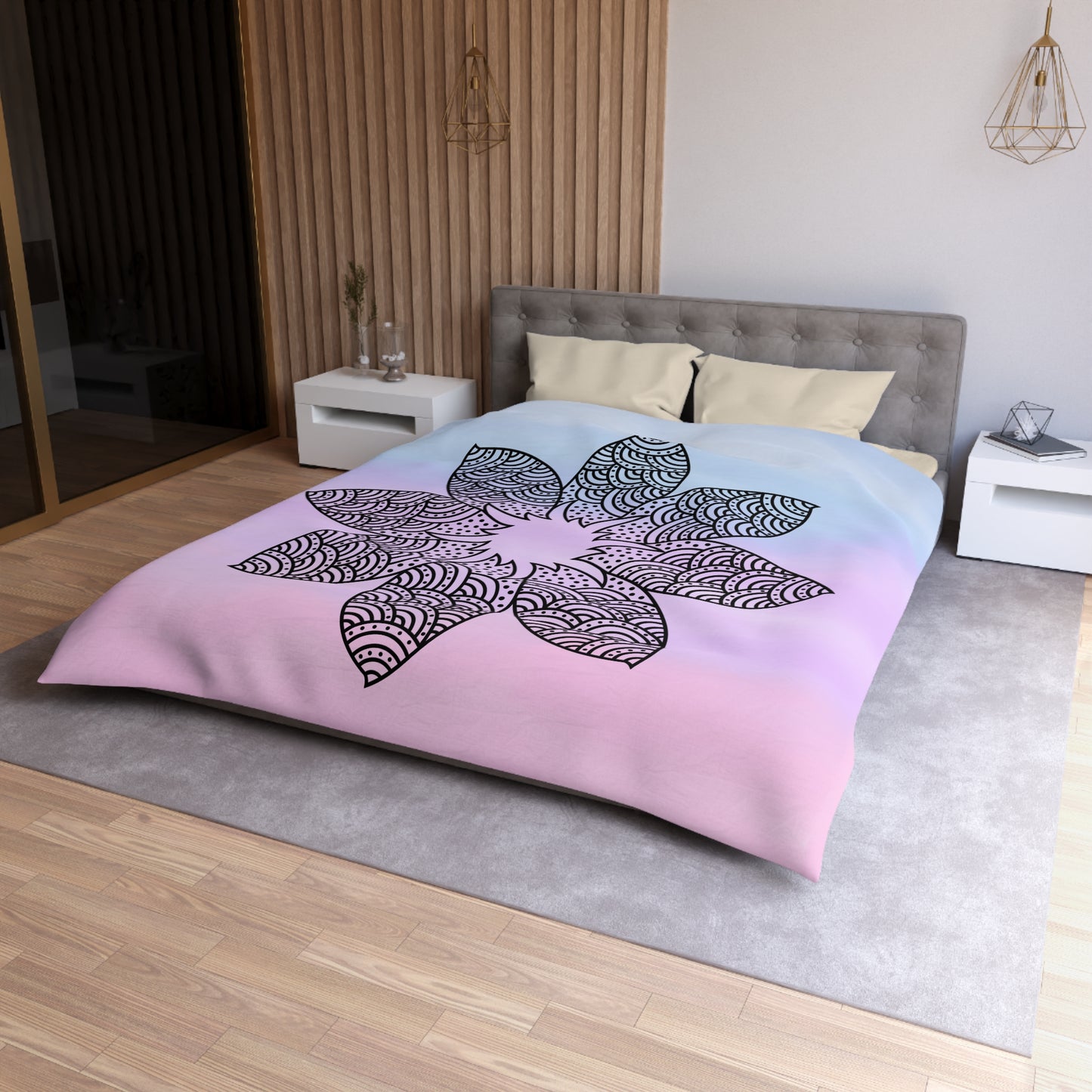 Serene Bloom Microfiber Duvet Cover