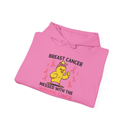 Breast Cancer Messed With The Wrong Chick Heavy Blend™ Hooded Sweatshirt