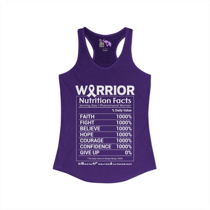 Warrior Nutrition Facts (Cancer) Women's Ideal Racerback Tank