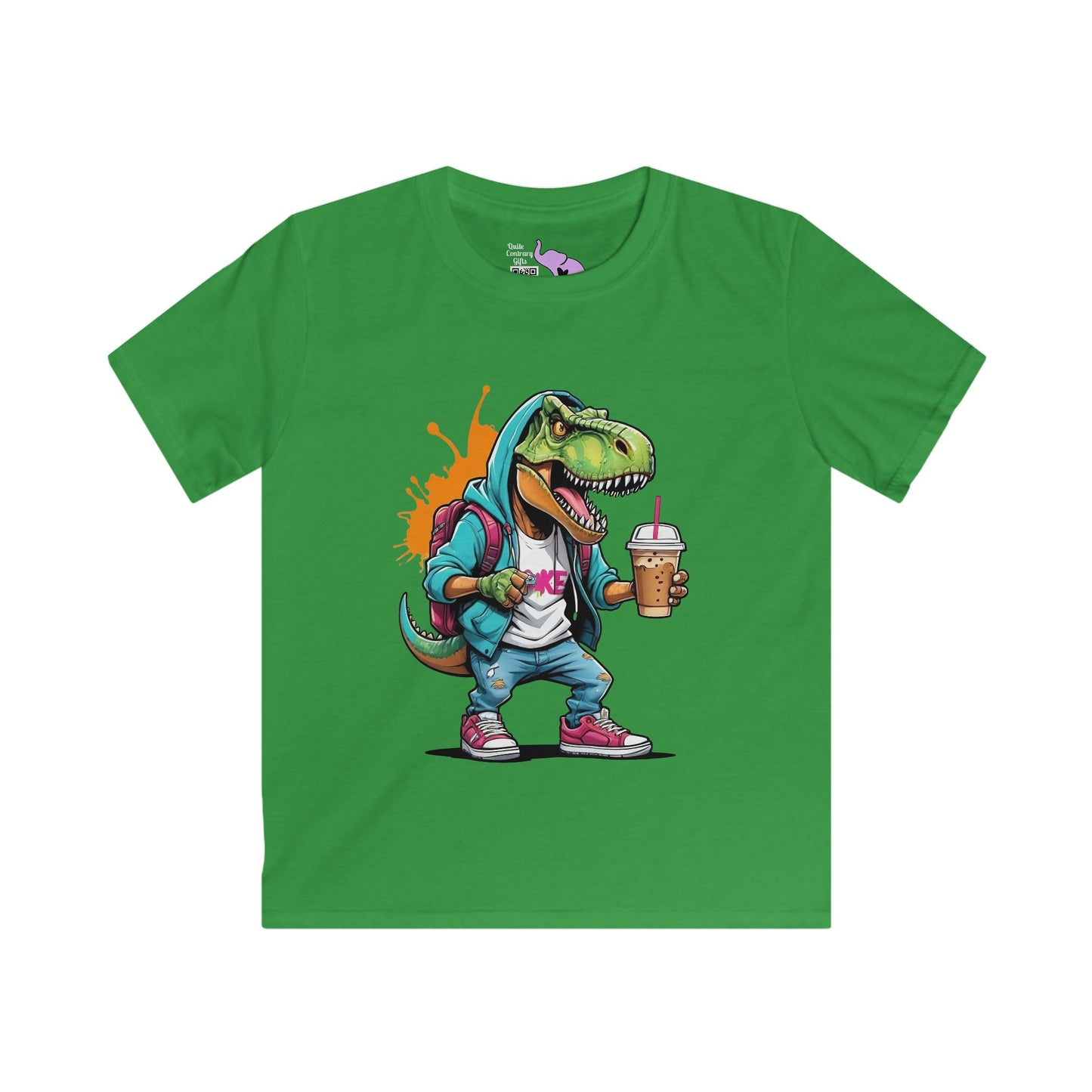 Dinosaur w/Drink Youth Softstyle Tee