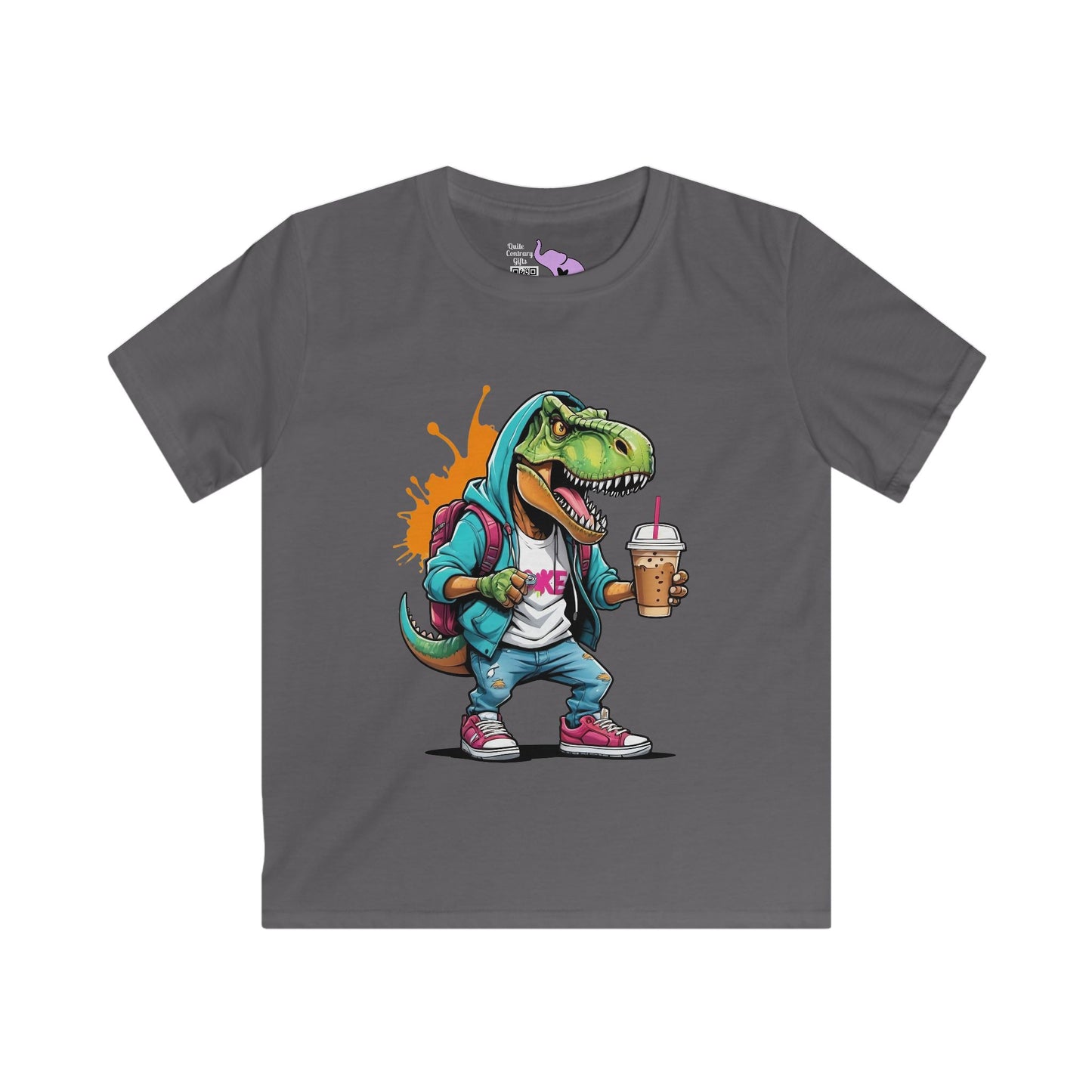 Dinosaur w/Drink Youth Softstyle Tee
