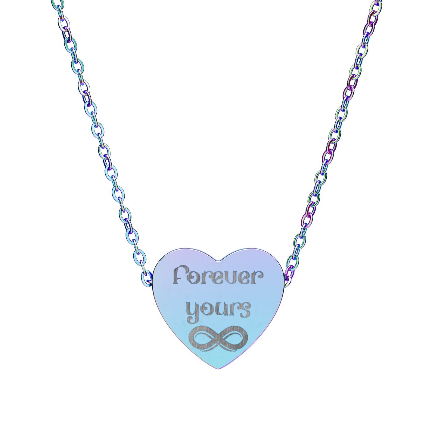 Infinity Duet Personalized Engraved Heart Necklace