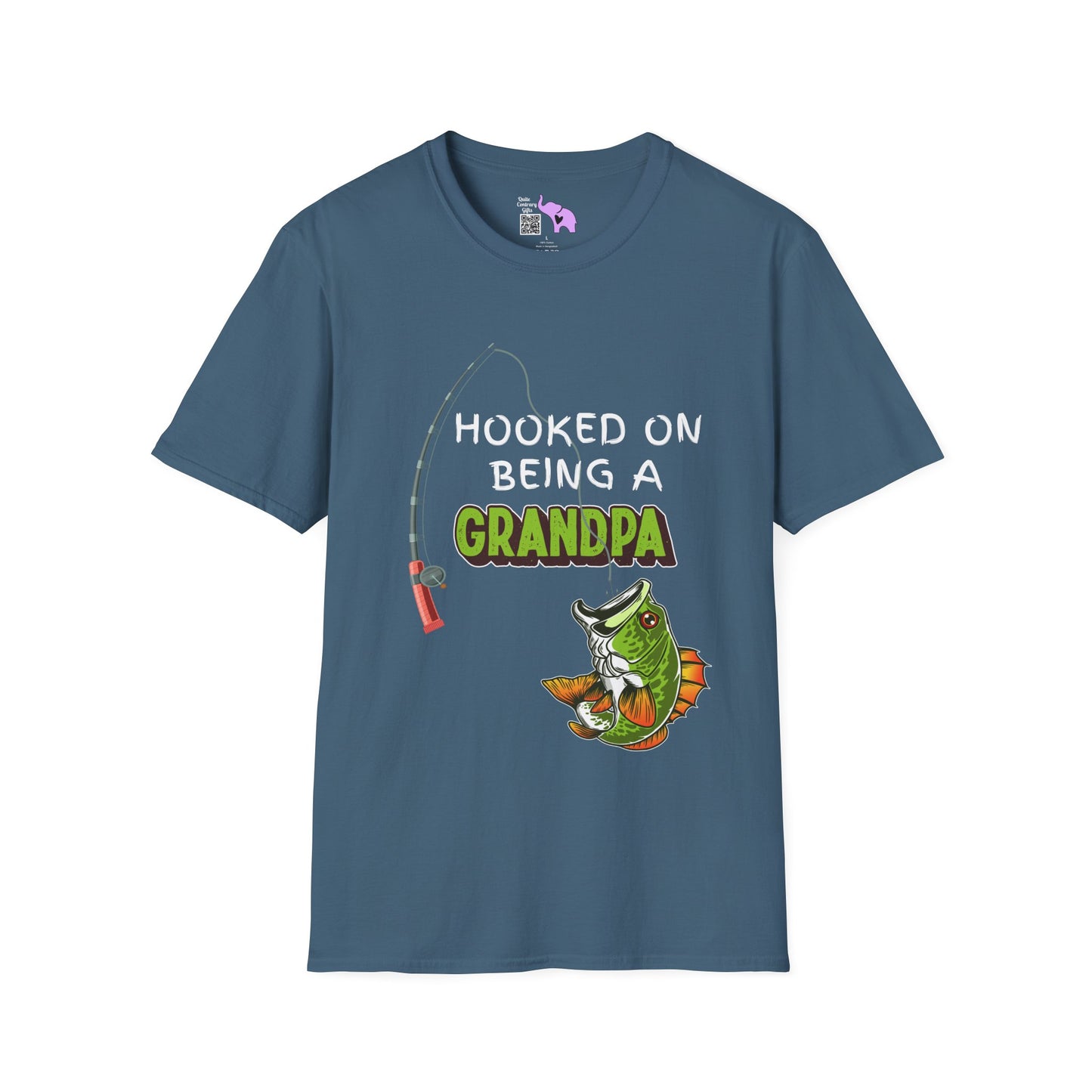 Hooked On Being A Grandpa Adult T-shirt