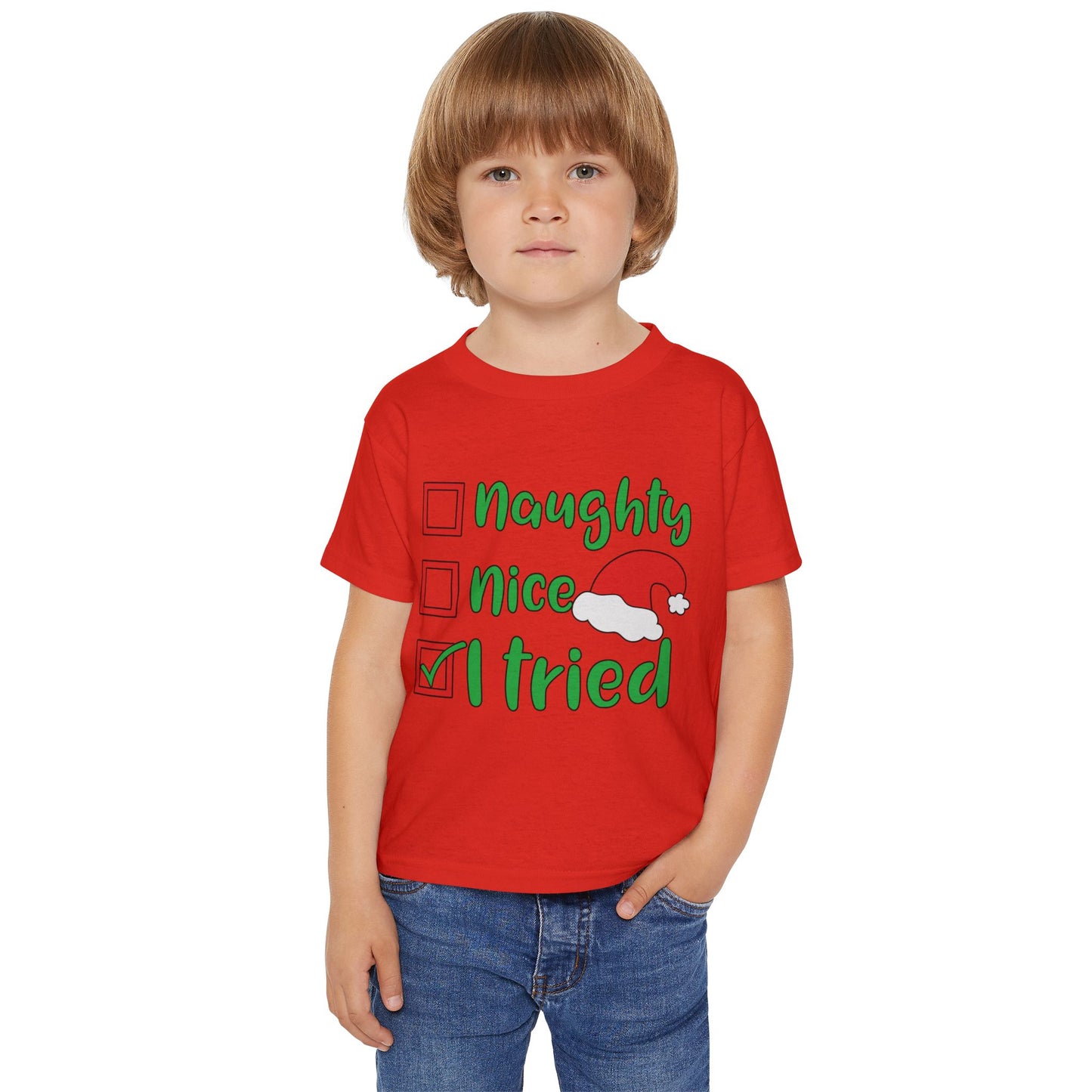 Naughty Nice I Tried Heavy Cotton™ Toddler T-shirt