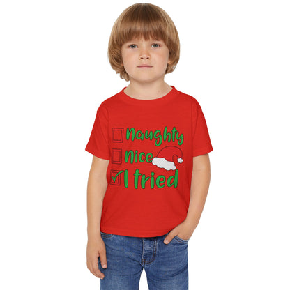 Naughty Nice I Tried Heavy Cotton™ Toddler T-shirt