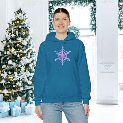 Large Snowflake Adult Heavy Blend™ Hooded Sweatshirt