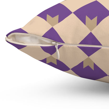 Diamond Bloom-Amethyst & Cream Throw Pillow