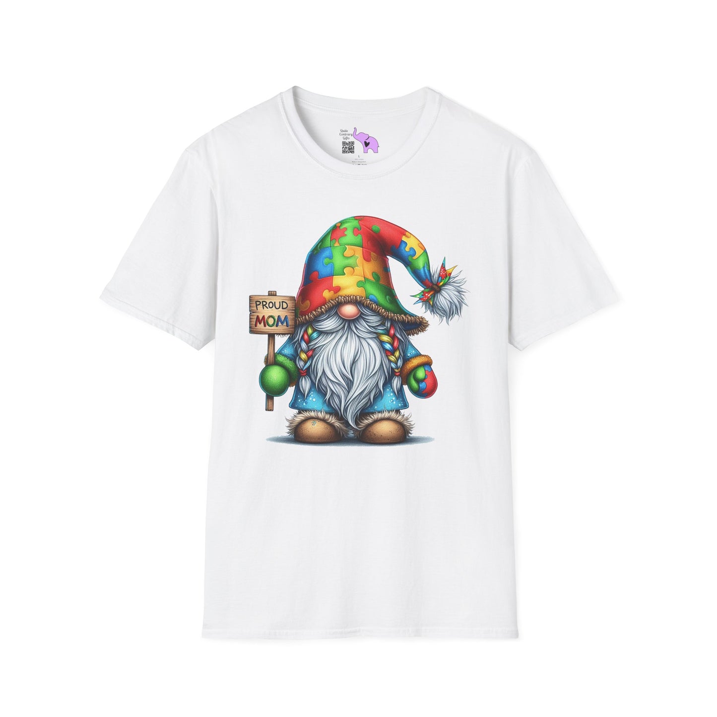 Proud Mom (Autism Awarness Gnome) Adult T-shirt