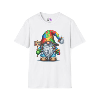 Proud Mom (Autism Awarness Gnome) Adult T-shirt