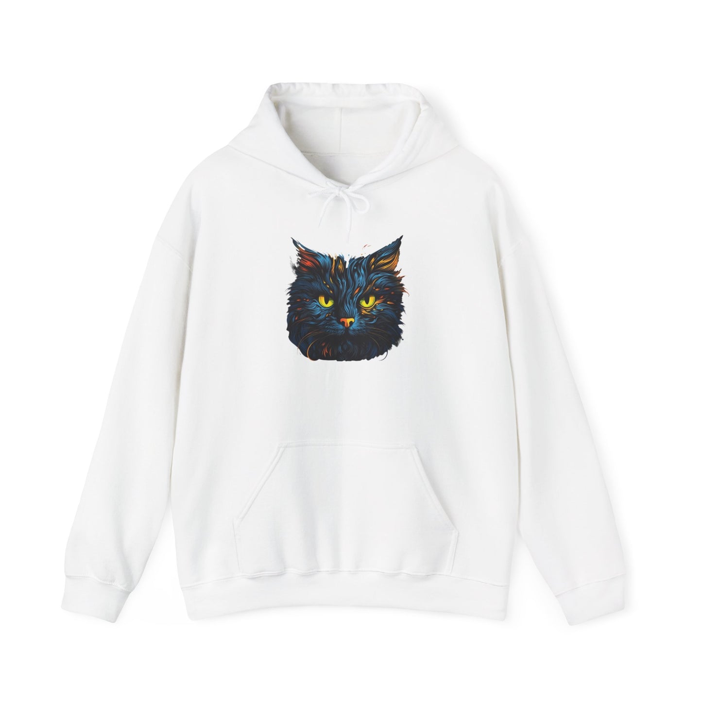 Creepy Black Cat 15 Heavy Blend™ Hooded Sweatshirt
